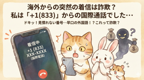 海外からの突然の着信は詐欺？私は「+1(833)」からの国際通話でした・・・