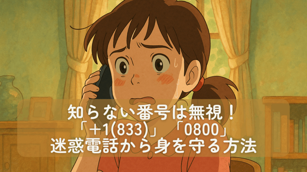 海外からの突然の着信は詐欺?私は「+1(833)」からの国際通話でした・・・