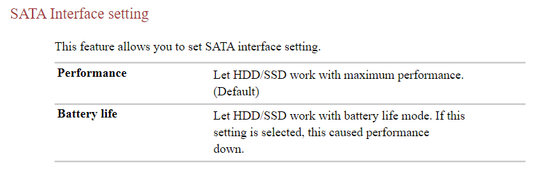 SATA interface setting en