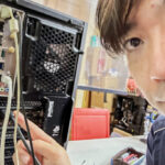 自撮りとパソコン