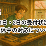 【重要】5月1日・2日の受付状況と連休中の対応について