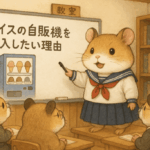 制服姿のプレゼンハムスター