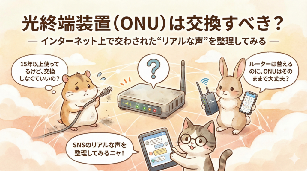 光終端装置（ONU）は交換すべき？― インターネット上で交わされた“リアルな声”を整理してみる ―