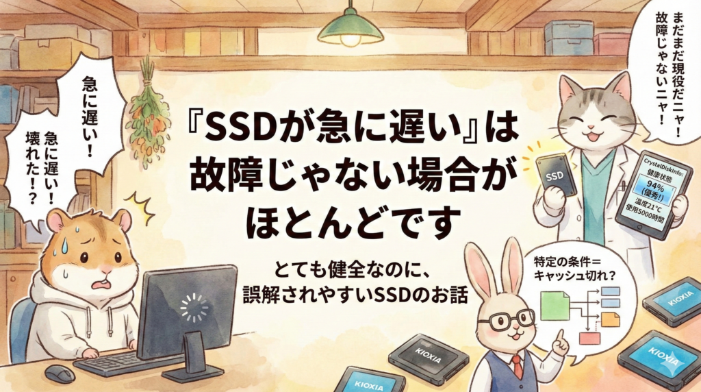 「SSDが急に遅い」は故障じゃない場合がほとんどです