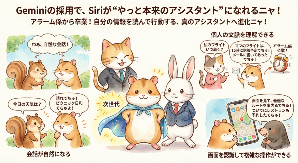 3) Geminiの採用で、Siriが“やっと本来のアシスタント”になれる