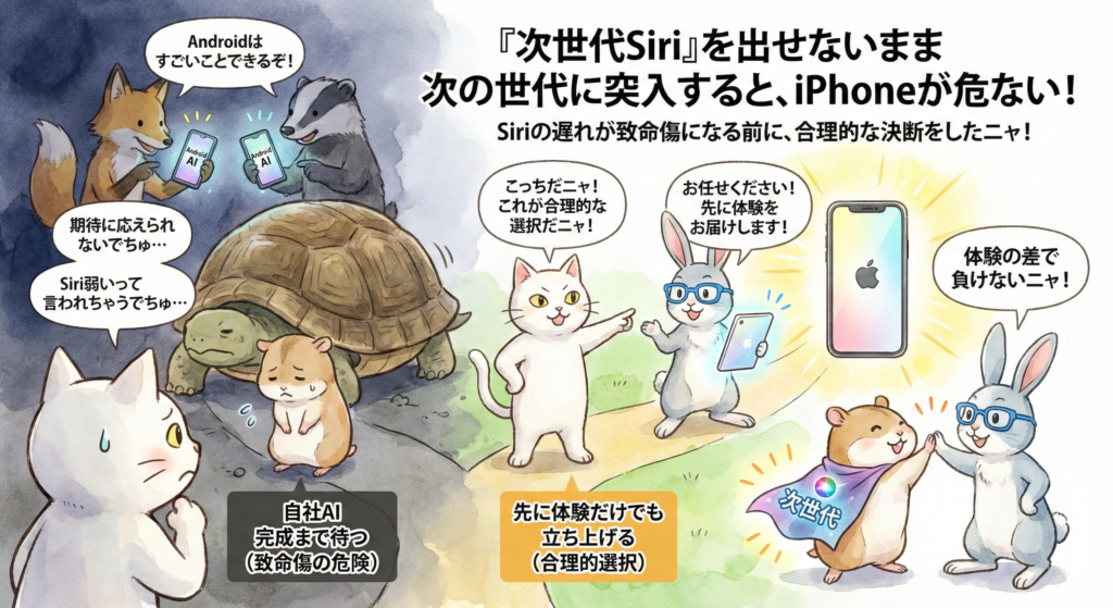 2) 「次世代Siri」を出せないまま次の世代に突入すると、iPhoneが危ない