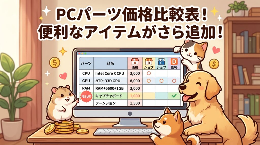 PCパーツの価格調査リストを自作してみたら、想像以上に仕事が楽になった話