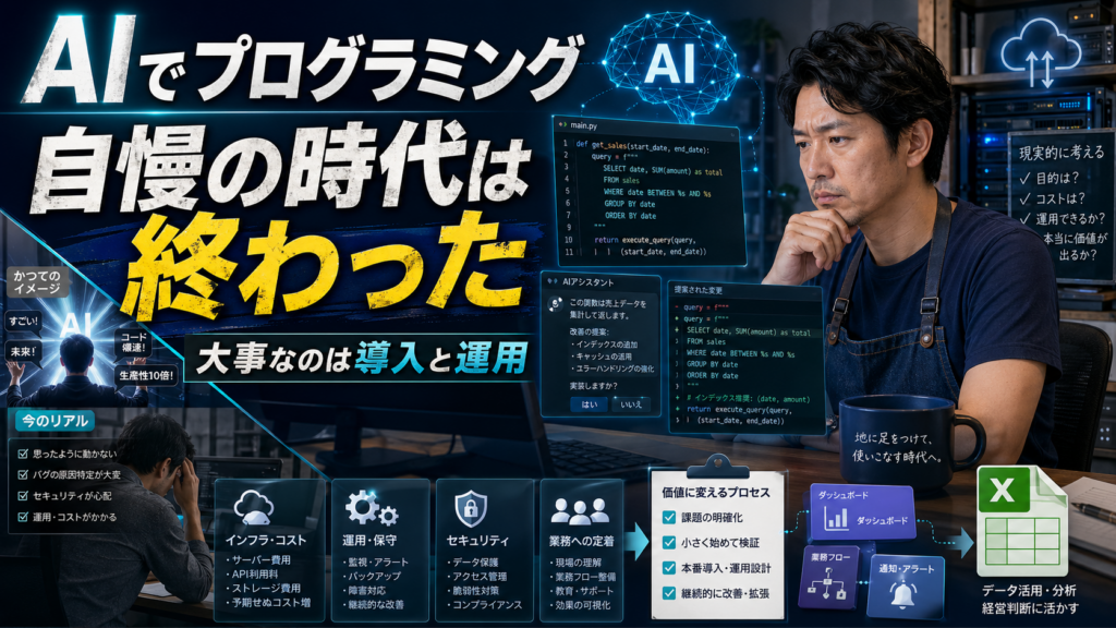 AIでプログラミングできることを自慢する時代は終わった