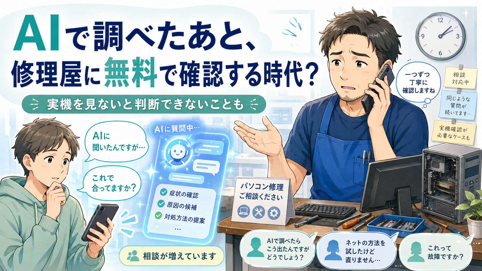 AIで調べたあと、修理屋に無料で確認する時代になってきた話