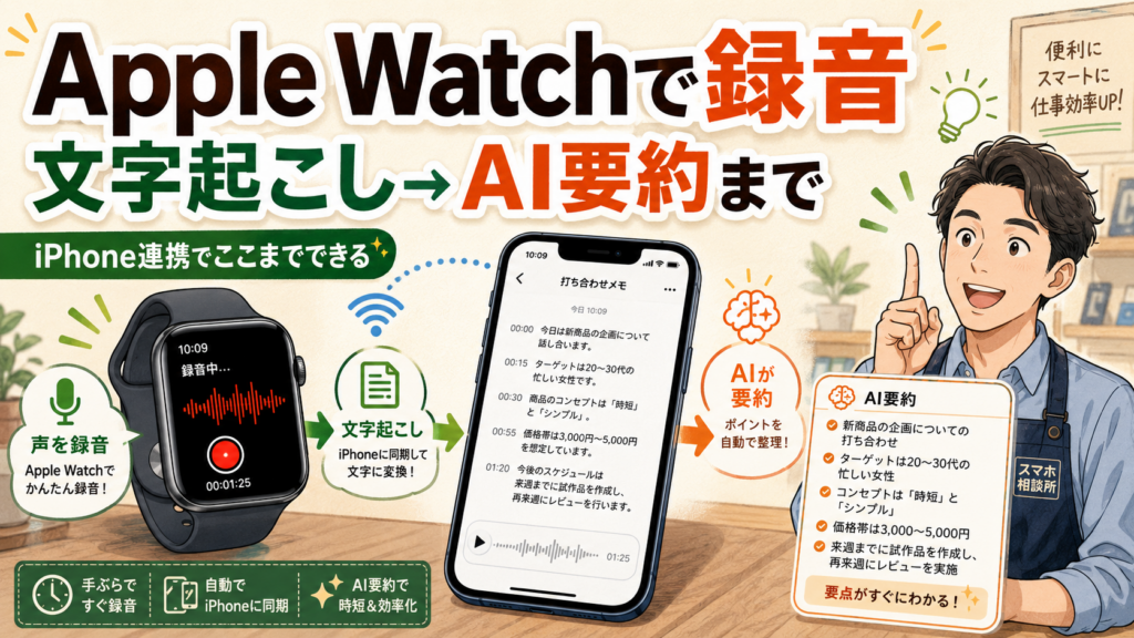 Apple Watchで録音した音声を文字起こし・AI要約まで活用する方法