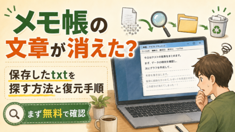 メモ帳の文章が消えた？