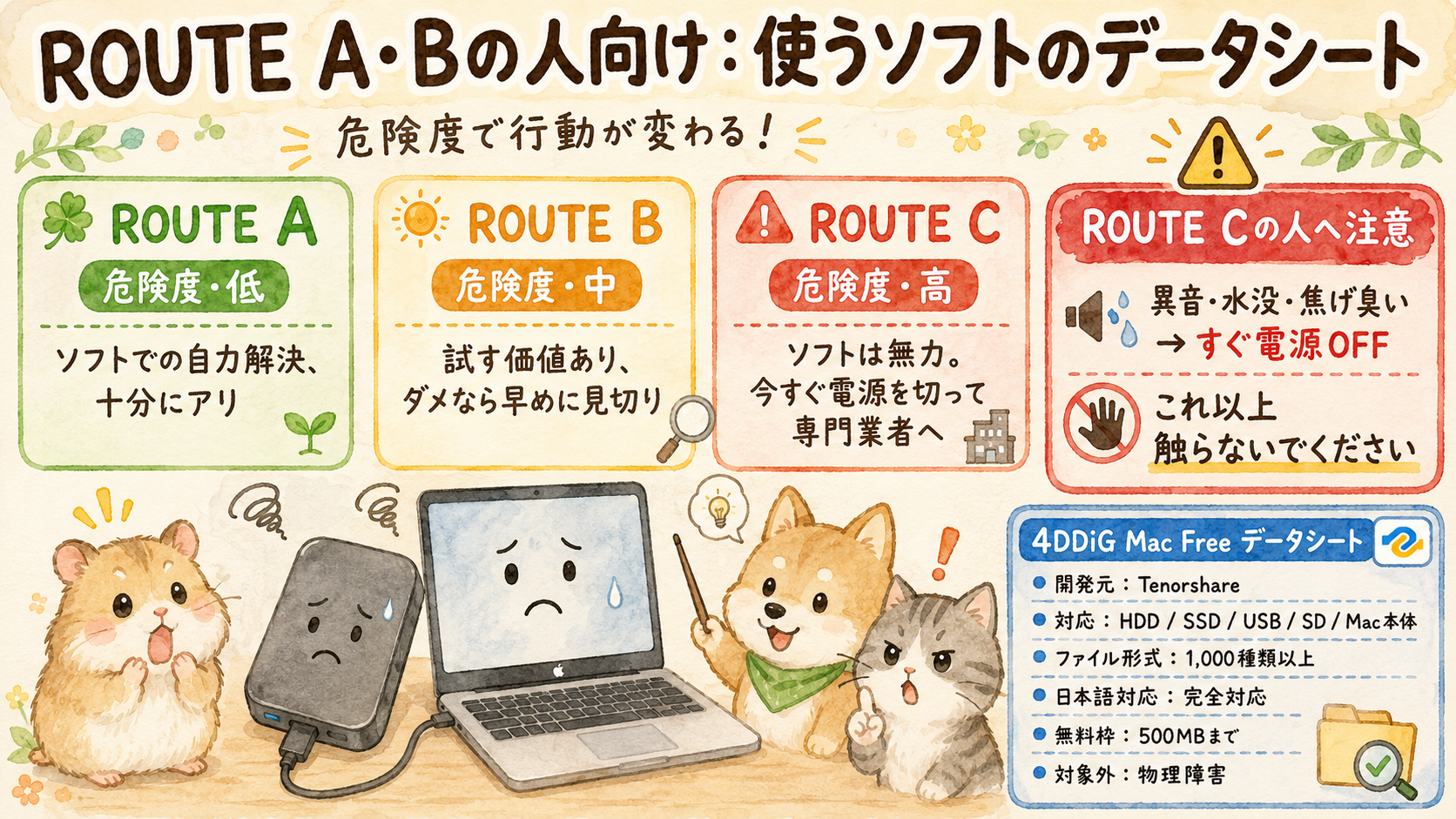 MacでHDDのデータが消える主な原因を説明するイメージ