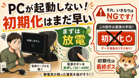 PCが起動しない時に初期化はまだ早い。まず試すべき「放電」の話