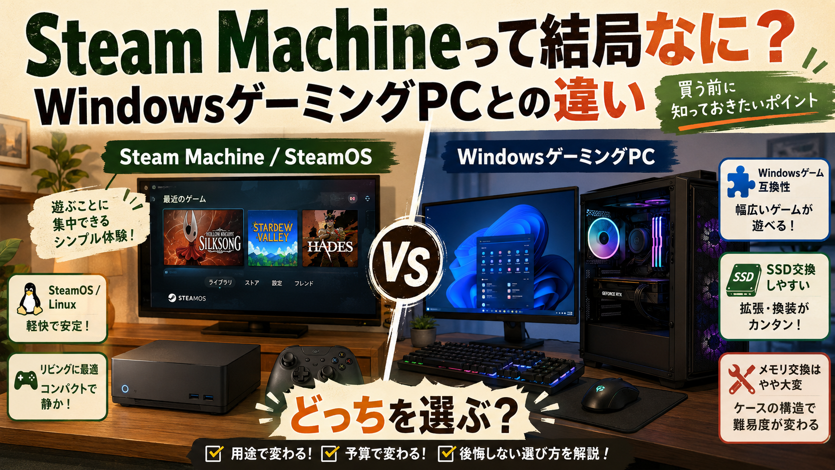 正直、$1,049って聞いて「えっ」って声出た。Valveの「Steam Machine」、ガチで気になるので店長目線で語ります