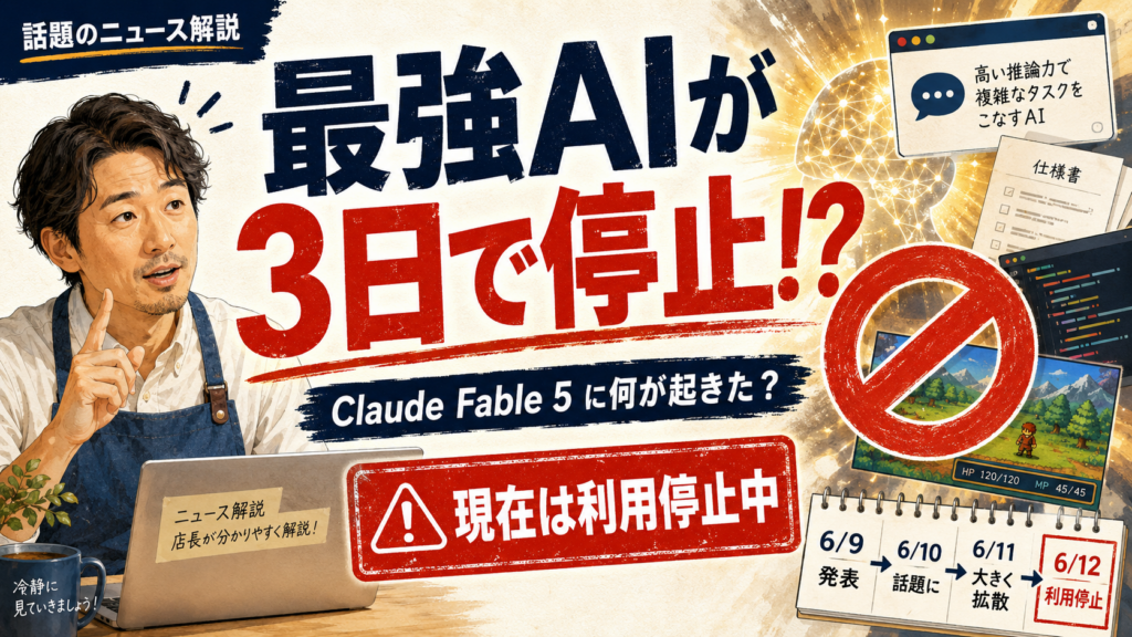 最強AIが突然使えなくなった理由とは? Claude Fable 5の経緯まとめ