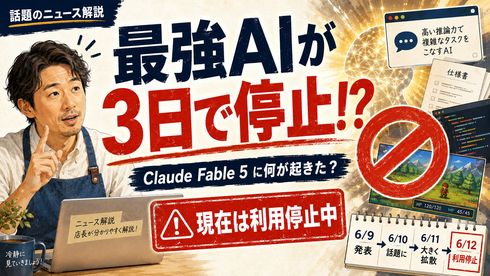 最強AIが突然使えなくなった理由とは? Claude Fable 5の経緯まとめ
