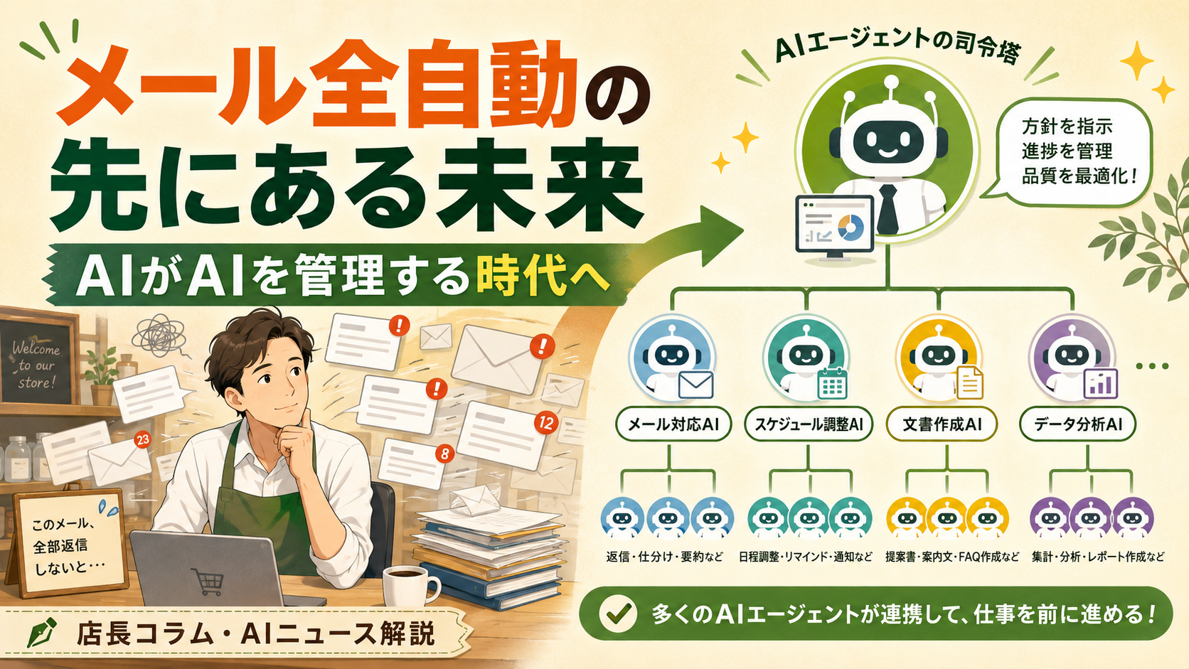メール全自動化の先にある未来｜AIがAIを管理する時代が始まっている