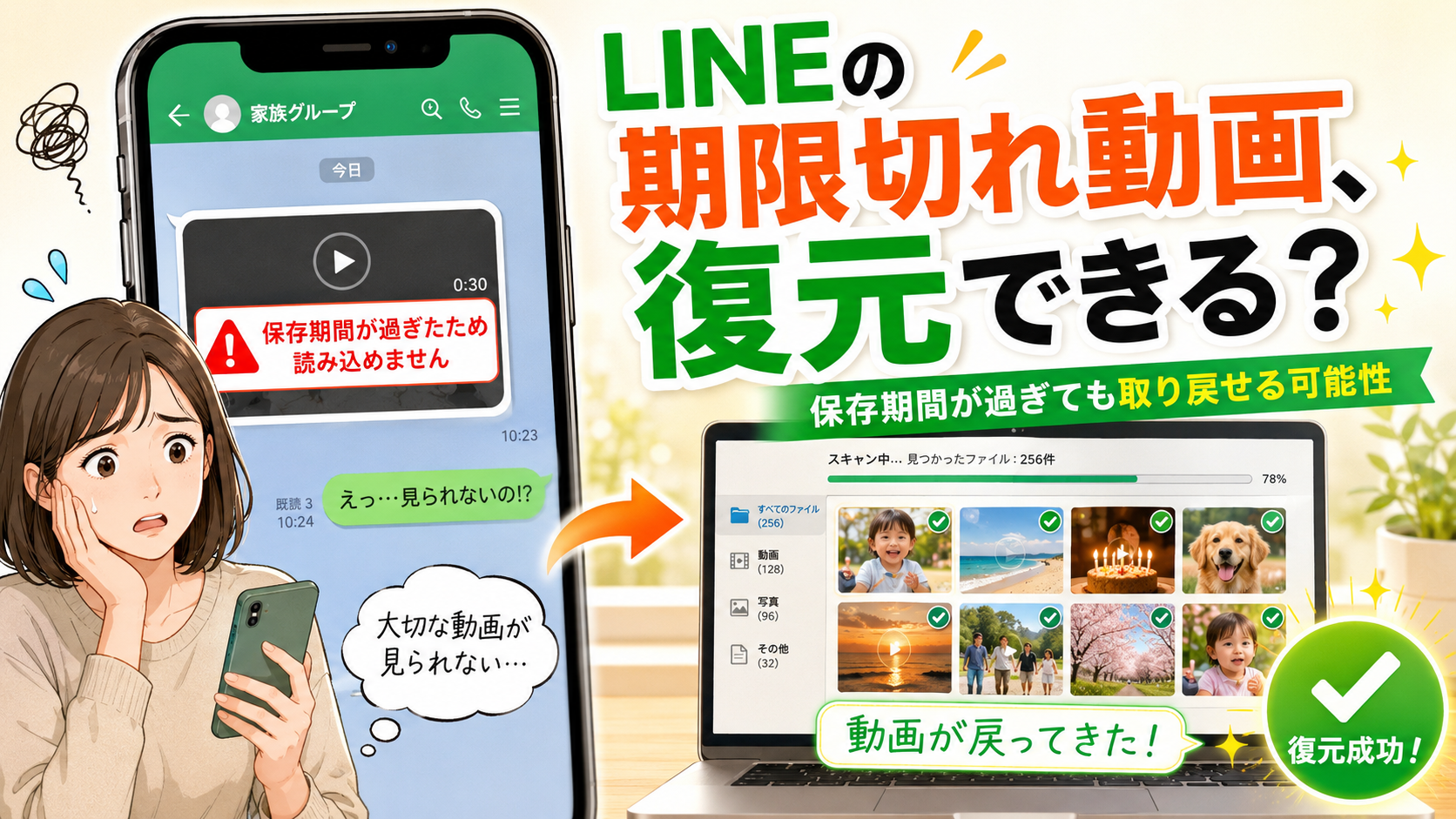 LINEで保存期間が過ぎた動画を復元する方法|バックアップなしでも諦めない