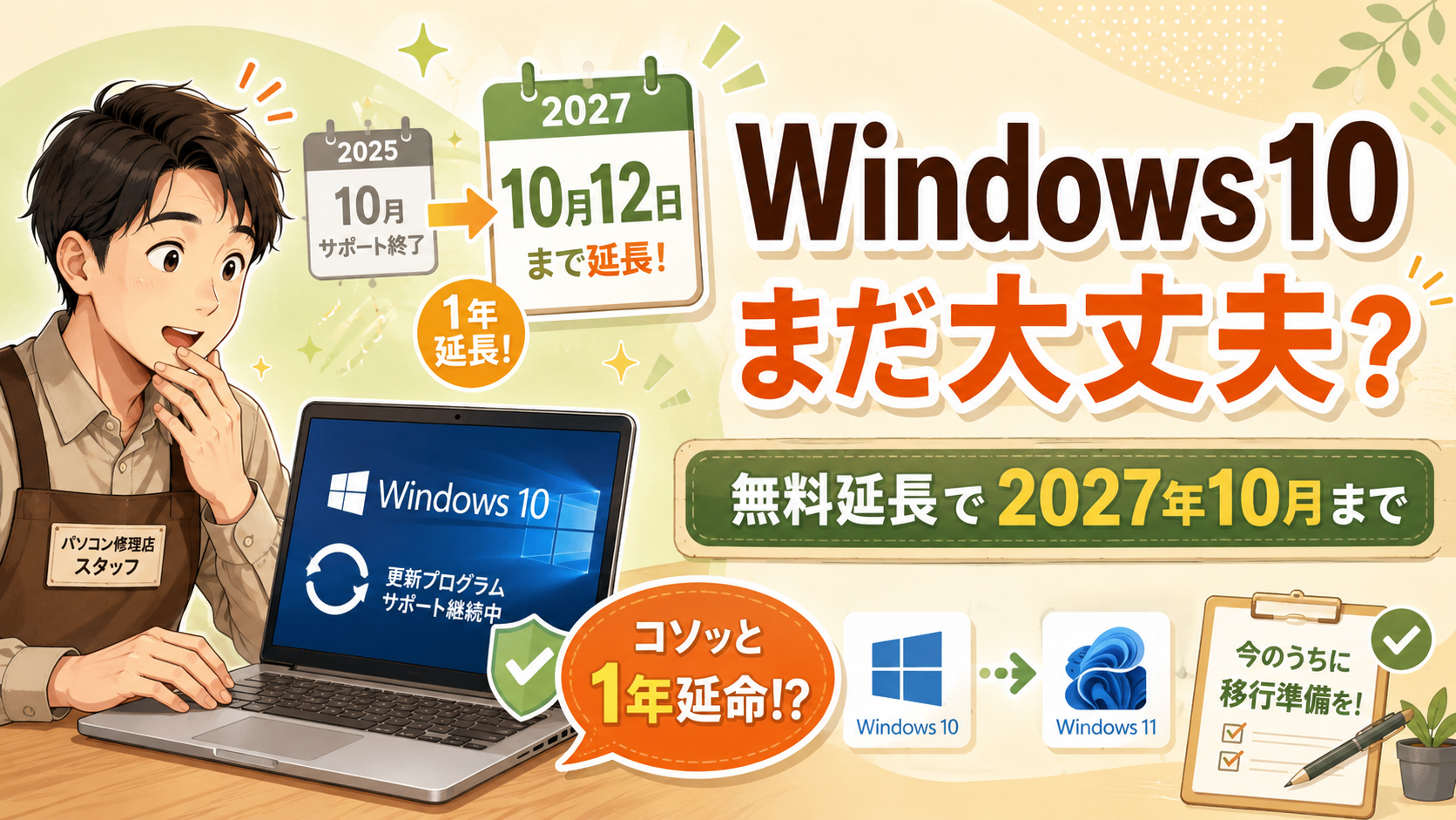 Windows10『終わる終わる詐欺』、今年も食らいました——結論:2027年まで平気です