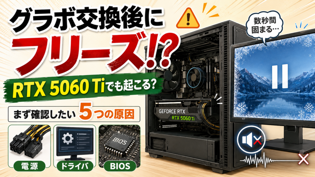 グラボ交換後にPCがフリーズする原因とは？RTX 5060 Tiでも確認したい5つのポイント