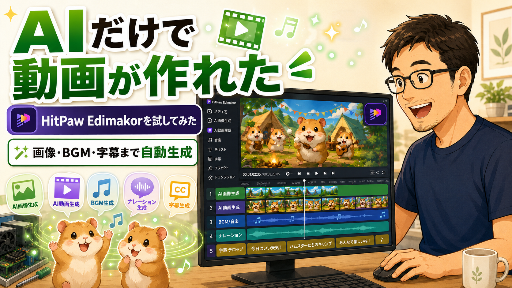 HitPaw Edimakorを使ってAIだけで動画を作ってみた
