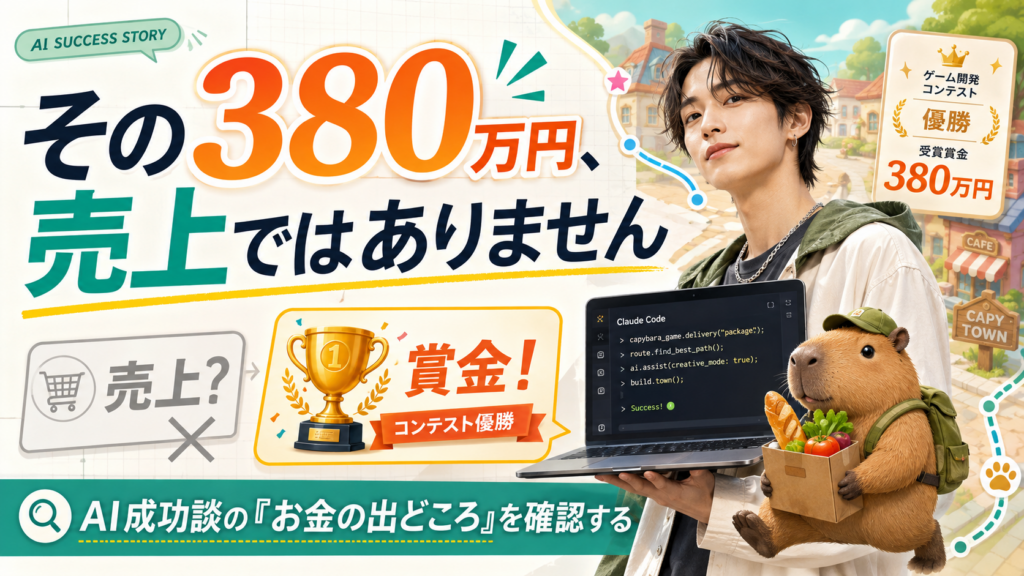 Claude Codeでカピバラゲームを作って380万円？その「稼いだ」の正体