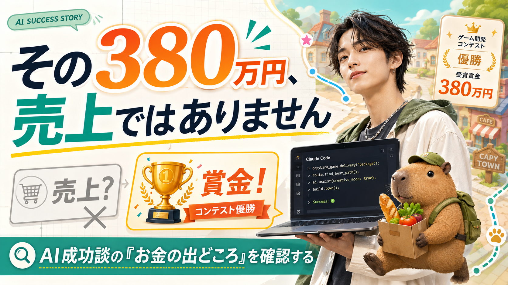Claude Codeでカピバラゲームを作って380万円?その「稼いだ」の正体