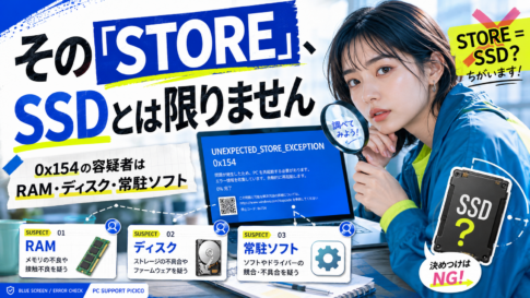UNEXPECTED_STORE_EXCEPTION 0x154の原因と切り分け方