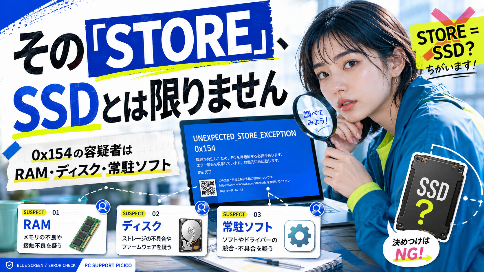 UNEXPECTED_STORE_EXCEPTION 0x154の原因と切り分け方