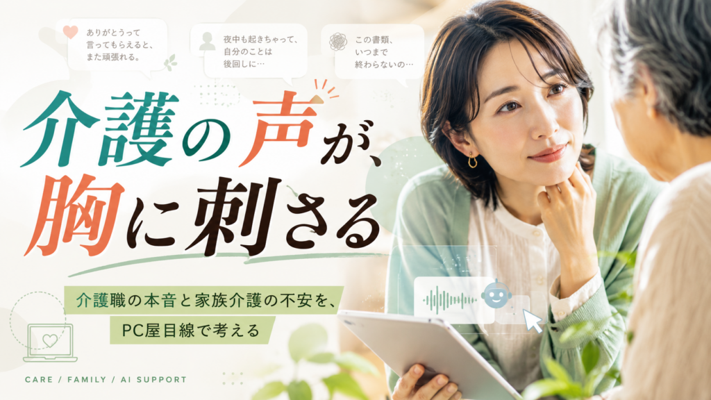 介護のことは専門外だけど、SNSの悲鳴を見て本気で考えたこと