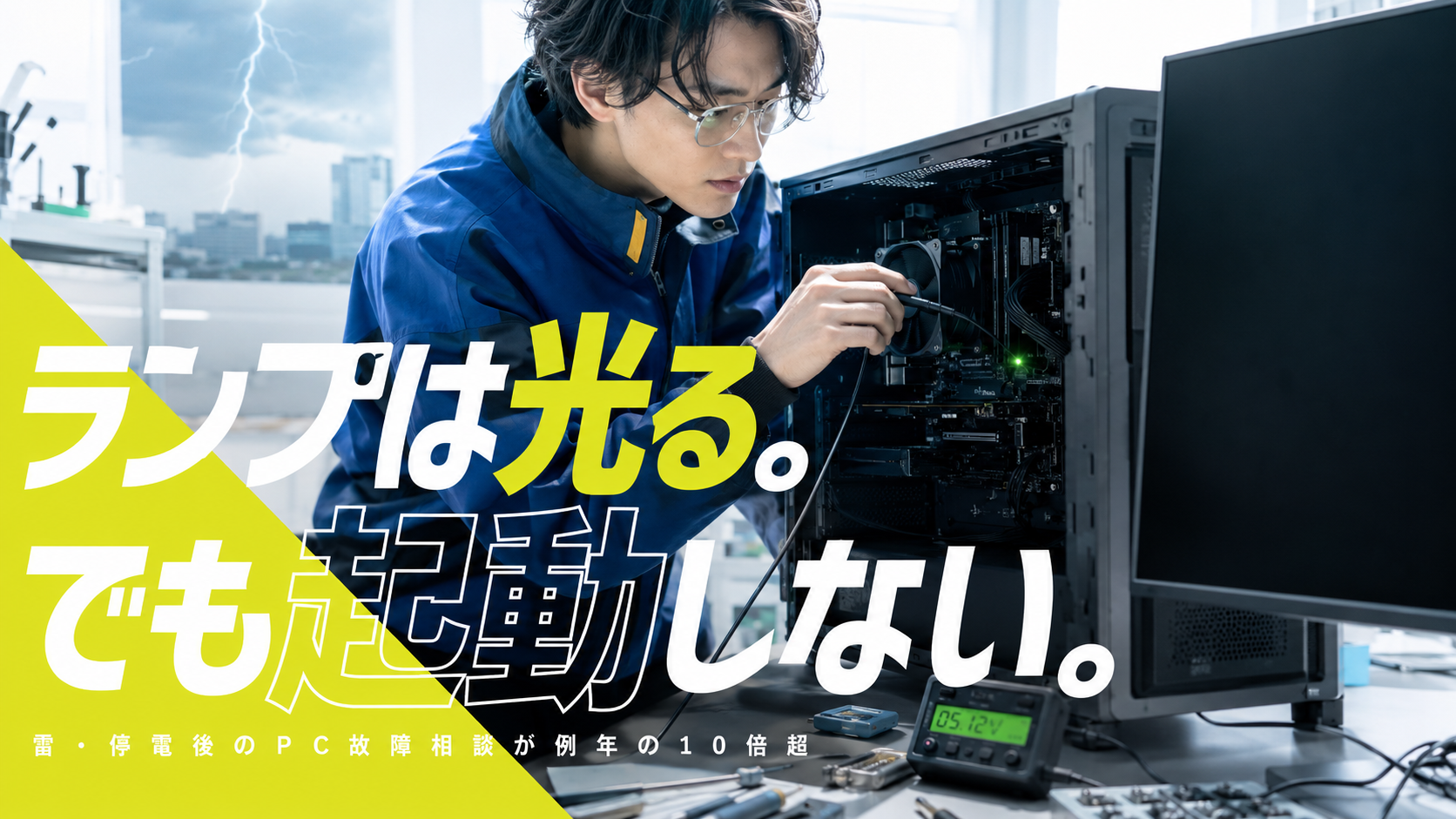 雷の後にパソコンの電源が入らない|停電後に多い故障と調査の流れ