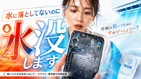 スマホが熱い時の冷やし方｜エアコン冷風が招く隠れ水没