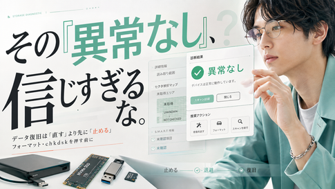 データ復旧でやってはいけないこと。静かな合格点に注意