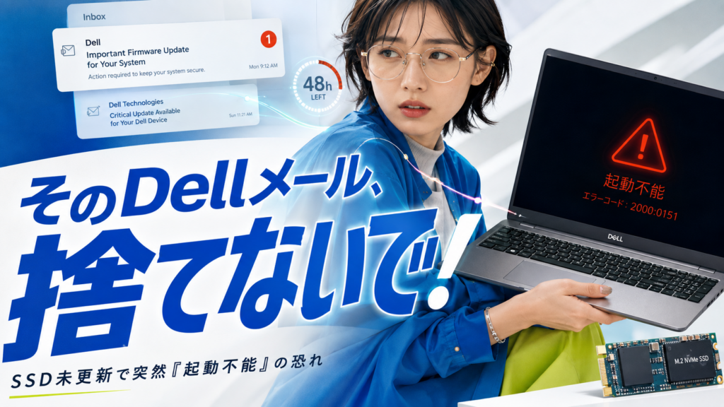 Dellノートパソコンが起動しない不具合｜SSD更新で予防を