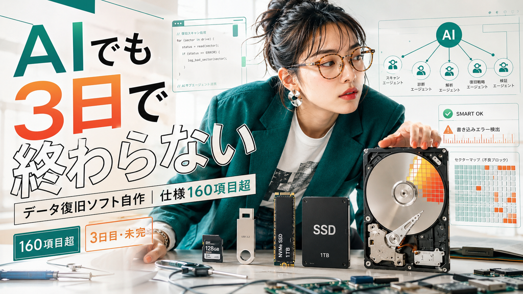 データ復旧ソフト自作 Claude Codeでも3日で終わらない