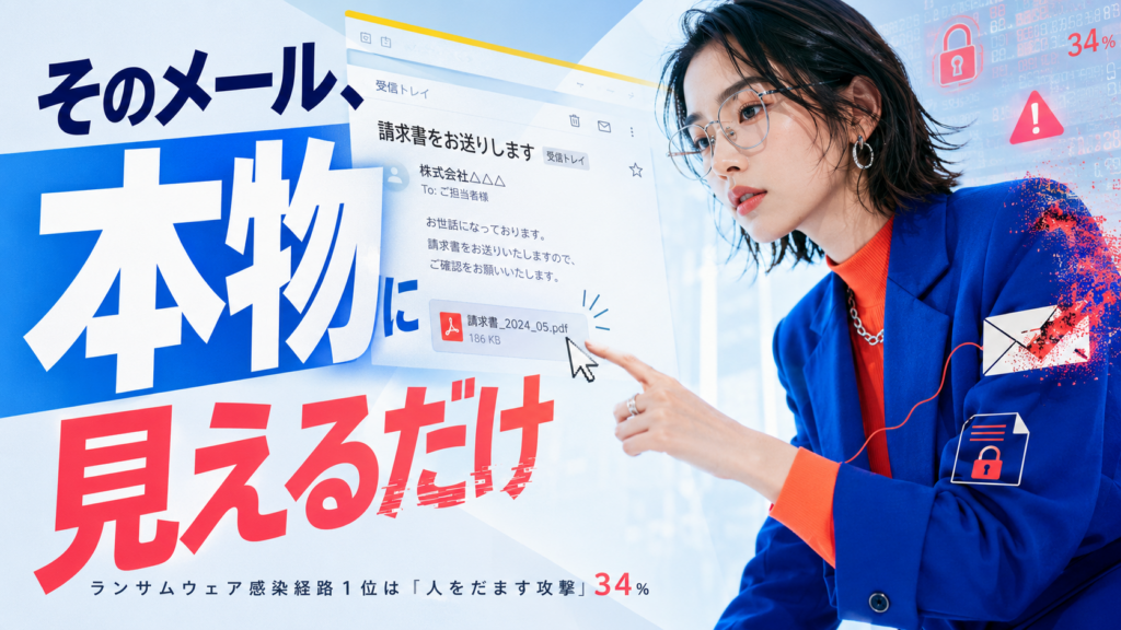 ランサムウェア感染経路の最多はメール｜疑う習慣の作り方