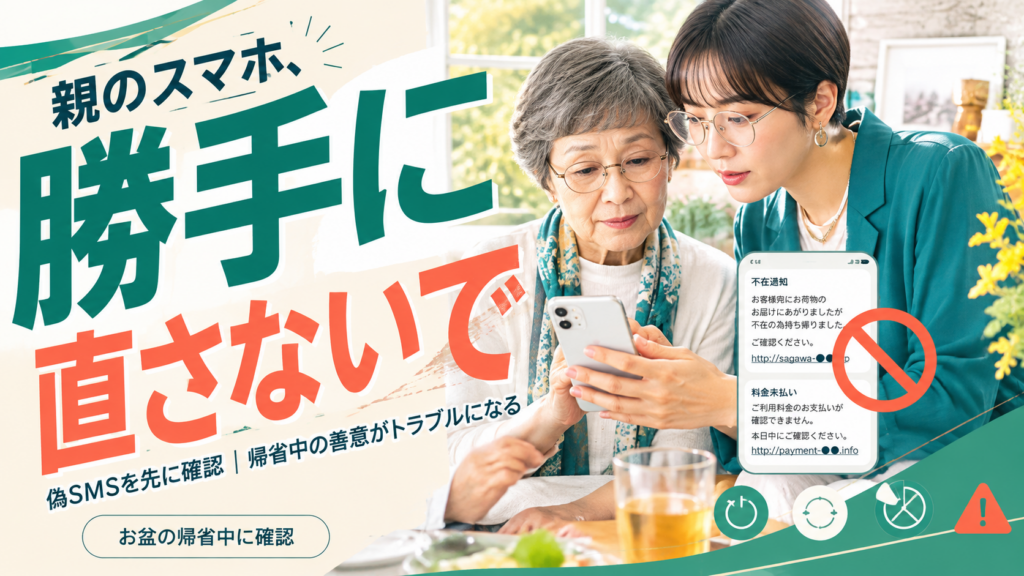 苫小牧の実家で、親のスマホを5分だけ触る