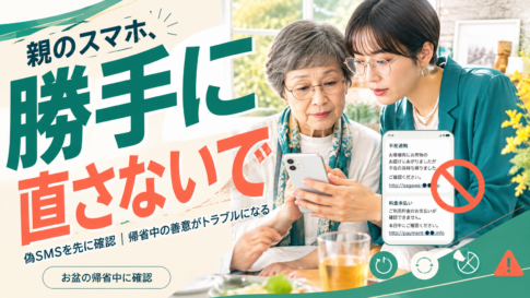 苫小牧の実家で、親のスマホを5分だけ触る