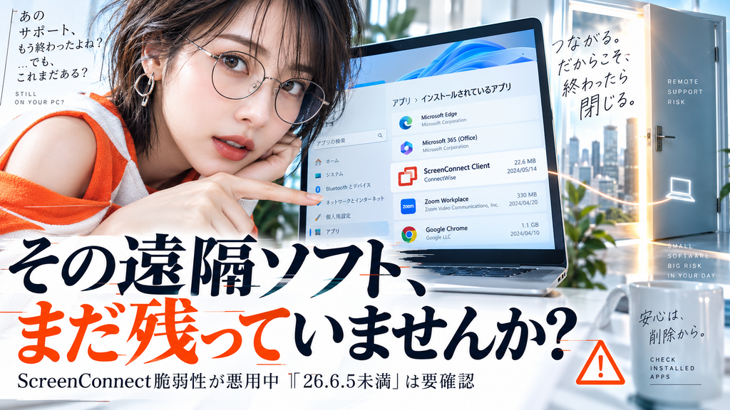 ScreenConnectの脆弱性｜遠隔サポート後に確かめる3点
