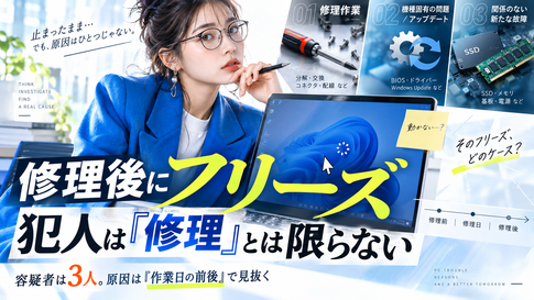 修理後もパソコンがフリーズする｜作業のせいか見分ける方法