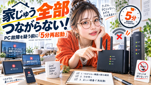 ネット繋がらない｜家じゅう全部なら順番に確かめる