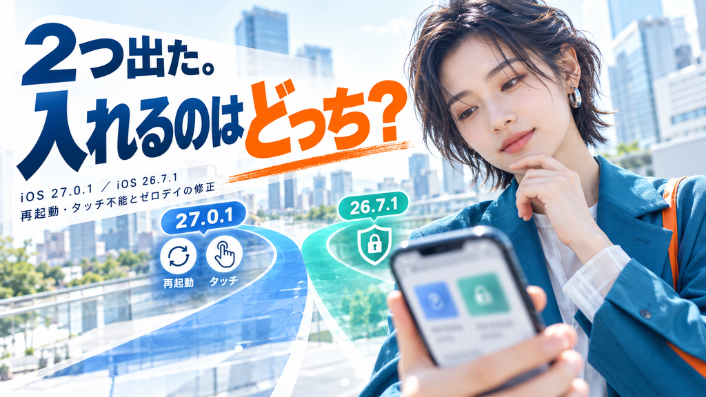 iOS 27.0.1と26.7.1どっち?|再起動と脆弱性の修正