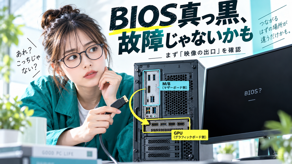 BIOS画面が真っ黒で入れない｜故障より先に疑う『出口ズレ』