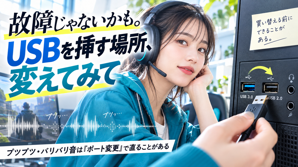 USBヘッドセットの音が途切れる|買い替える前に