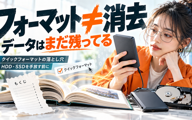ハードディスクのフォーマットとデータ消去は別物｜手放す前の正解