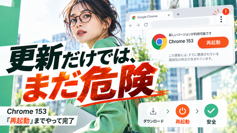 Chromeを更新しましたか？悪用済みゼロデイと153の確認手順