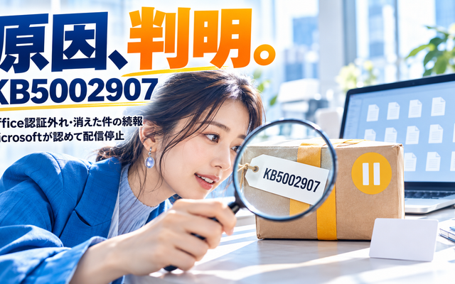 Office認証外れの原因はKB5002907｜配信停止　