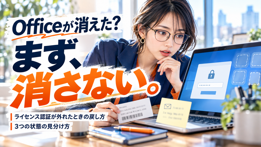 Officeのライセンス認証が外れた|消えたOfficeの戻し方