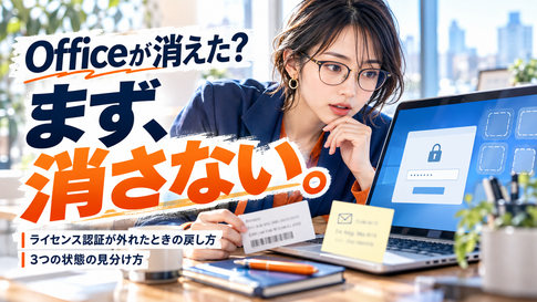 Officeのライセンス認証が外れた｜消えたOfficeの戻し方