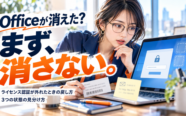 Officeのライセンス認証が外れた｜消えたOfficeの戻し方